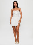 How To Love Tie Detail Romper White Floral